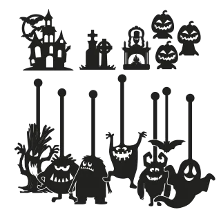 Příšerky - sada loutek do stínového divadla