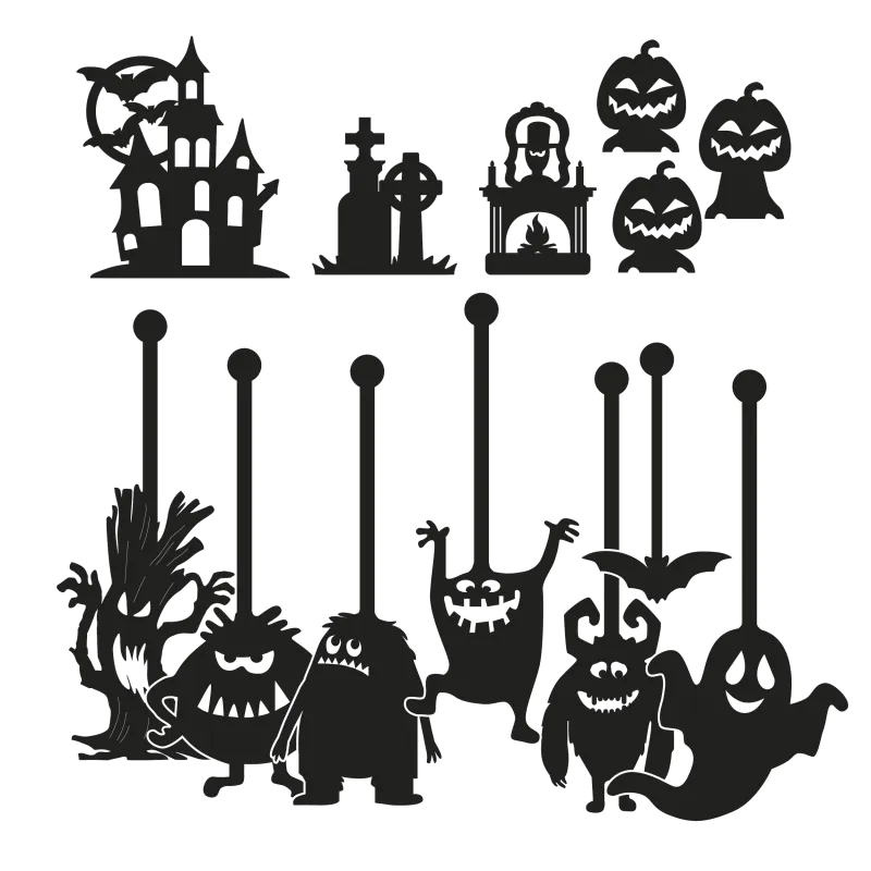 Příšerky - sada loutek do stínového divadla