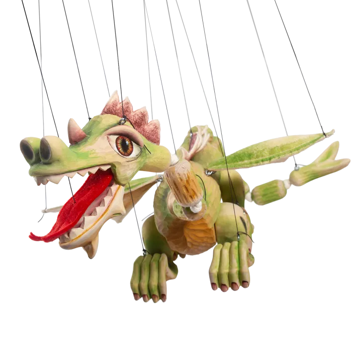 Marioneta Drak - dřevěná