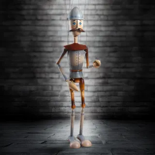 Marioneta Rytíř - malovaný, 60 cm