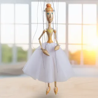 Marioneta Baletka, světlá - 56 cm