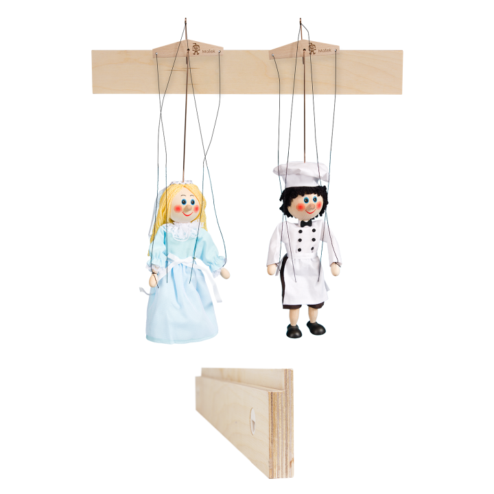 Vešiak na bábky s niťani