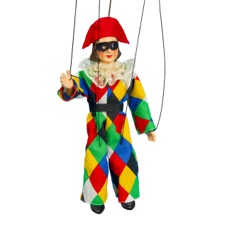 Harlequin puppet