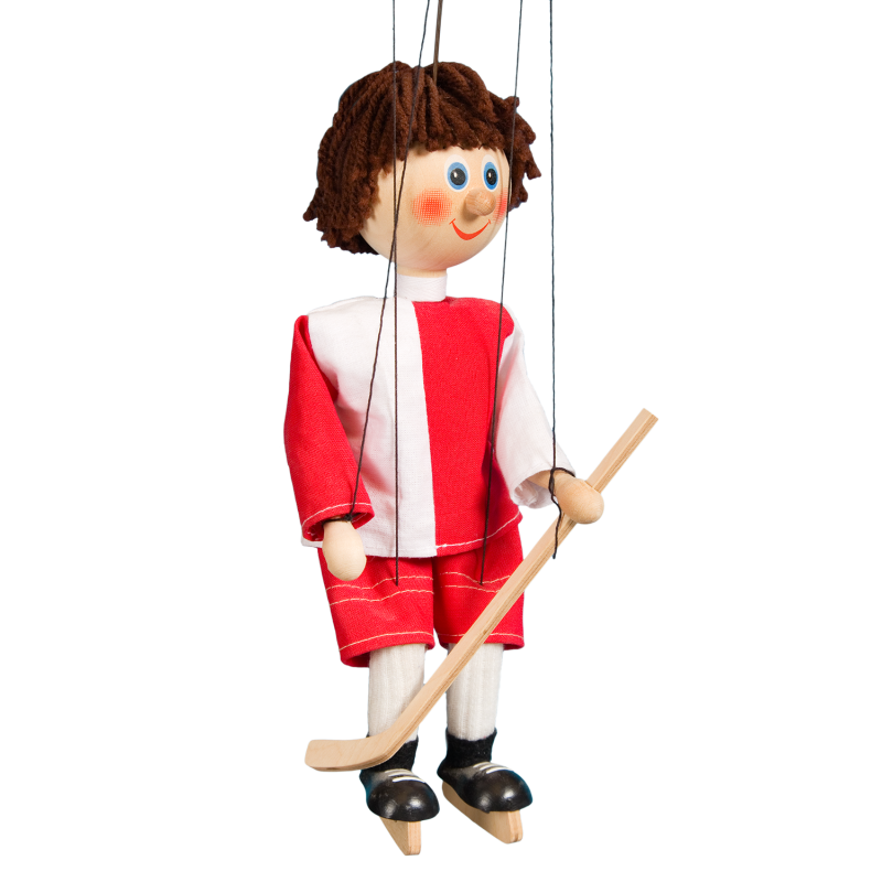 Puppet Hockey player red