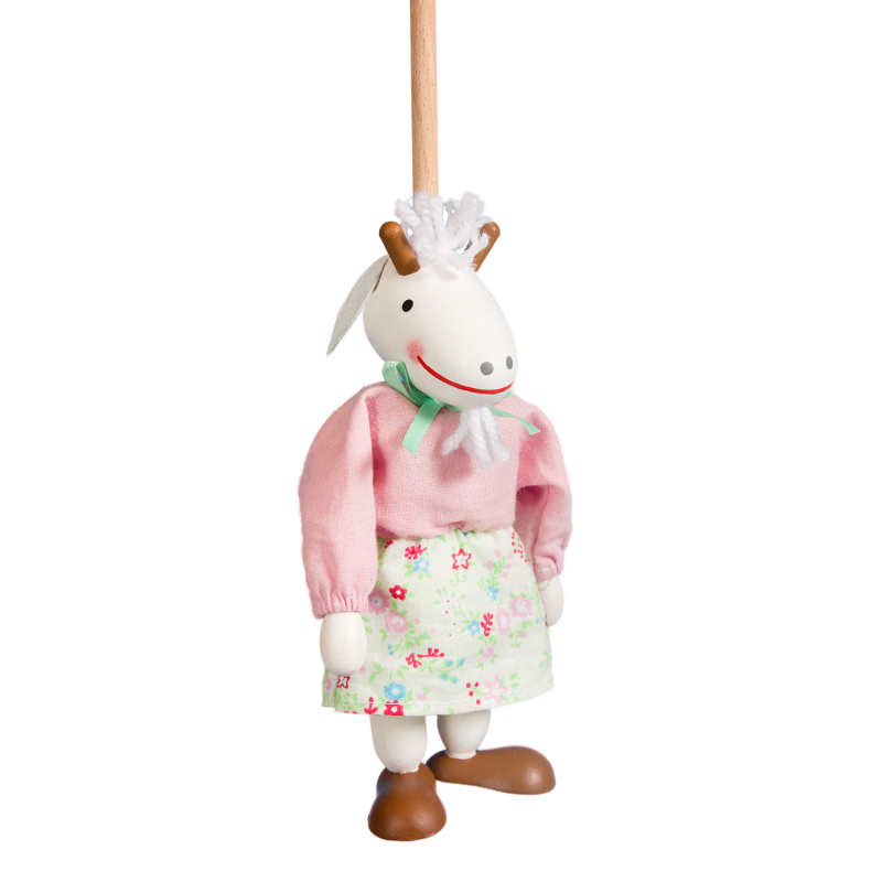 Puppe ohne Fäden - Ziege rosa