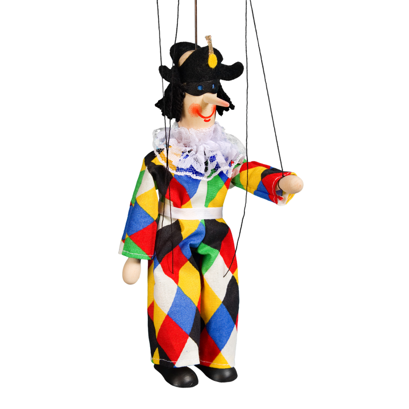 Harlequin puppet