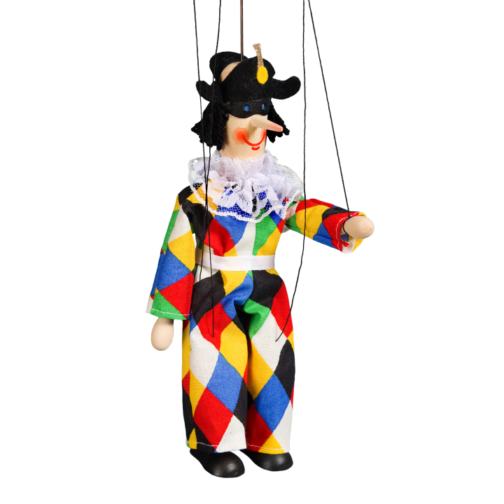 Harlequin puppet