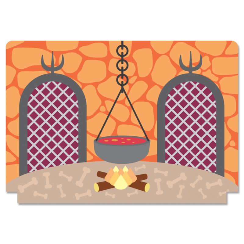 Hell - theatre background for 20 cm puppets