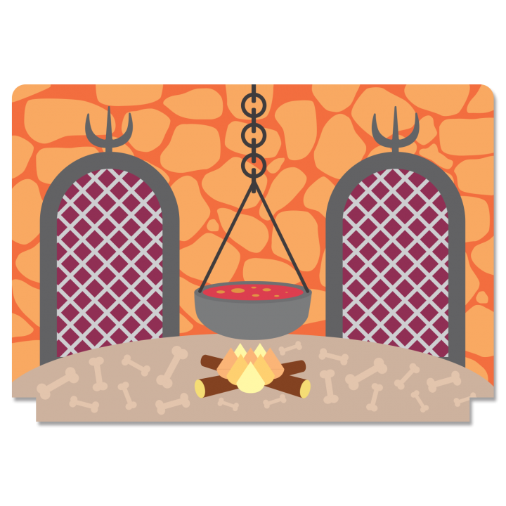 Hell - theatre background for 20 cm puppets