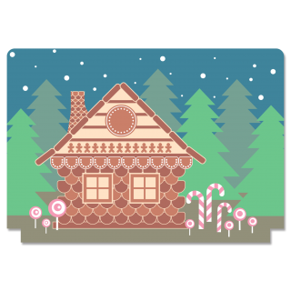 Gingerbread house - theatre background for 20 cm puppets