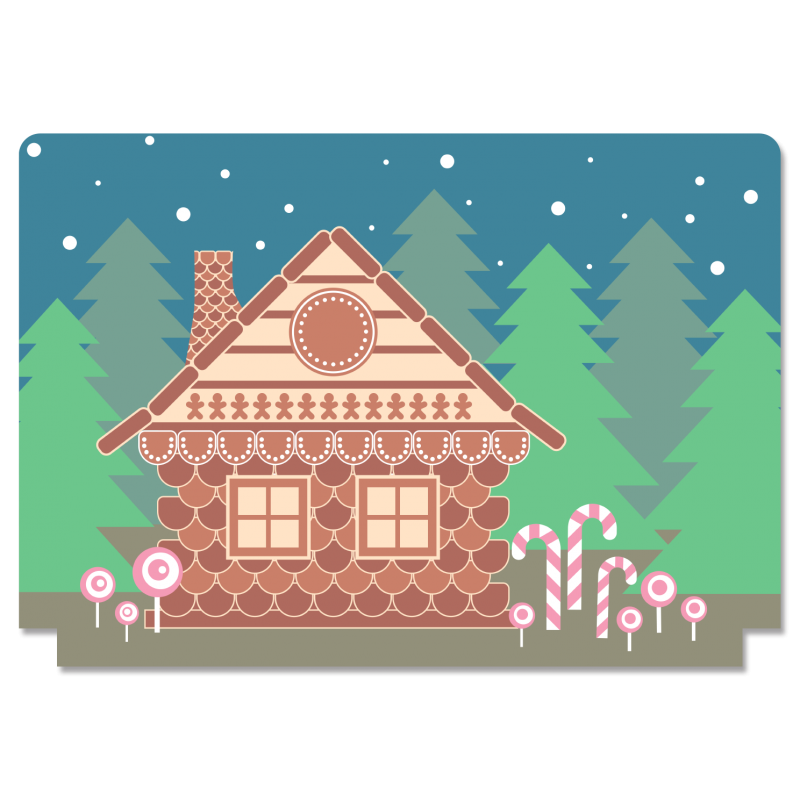 Lebkuchenhaus - Theaterhintergrund für 20 cm Puppen