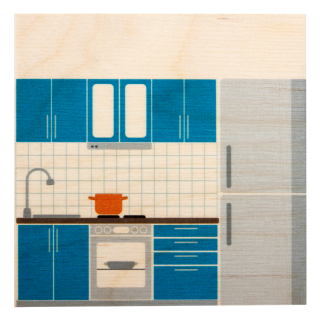 Wooden kit - kitchen wall