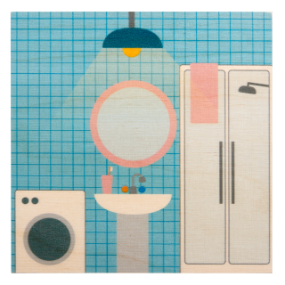 Wooden kit - bathroom wall