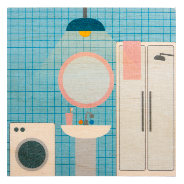 Wooden kit - bathroom wall