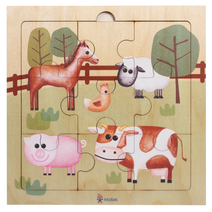 Holzpuzzle - Tiere auf dem Bauernhof
