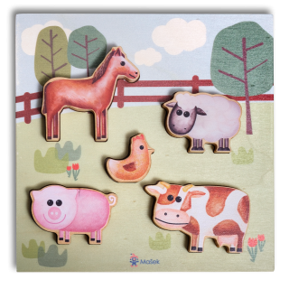Wooden puzzle - Animals on the farm