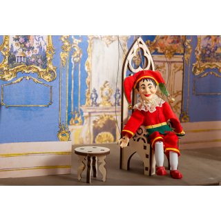 Requisiten - Schlossthron und Hocker für 20 cm große Marionetten