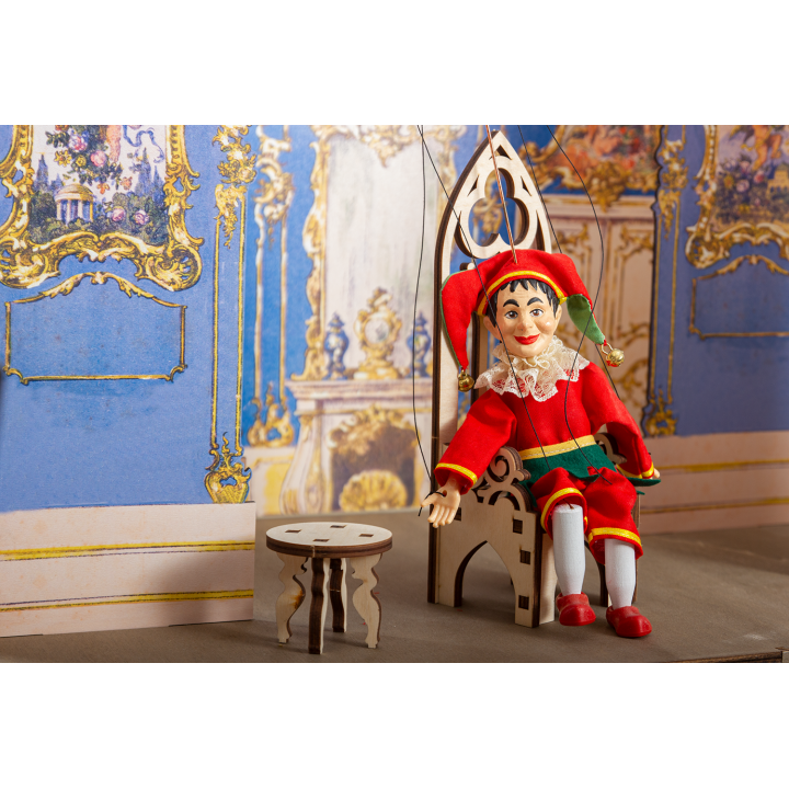 Requisiten - Schlossthron und Hocker für 20 cm große Marionetten