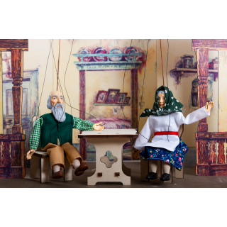 Props - farm table and two chairs