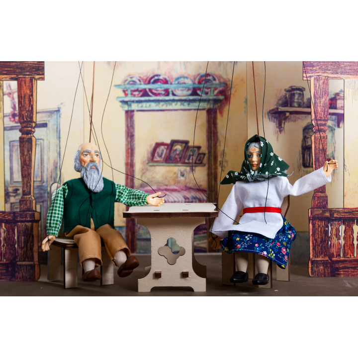 Props - farm table and two chairs