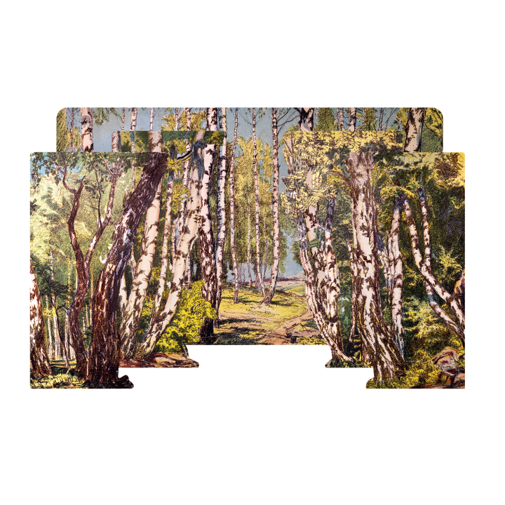 Birkenwald - Hintergrund für klassisches Theater für 20cm Puppen