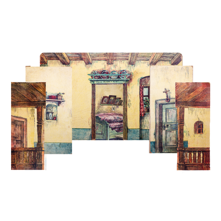 Cottage - Hintergrund für klassisches Theater für 20cm Puppen