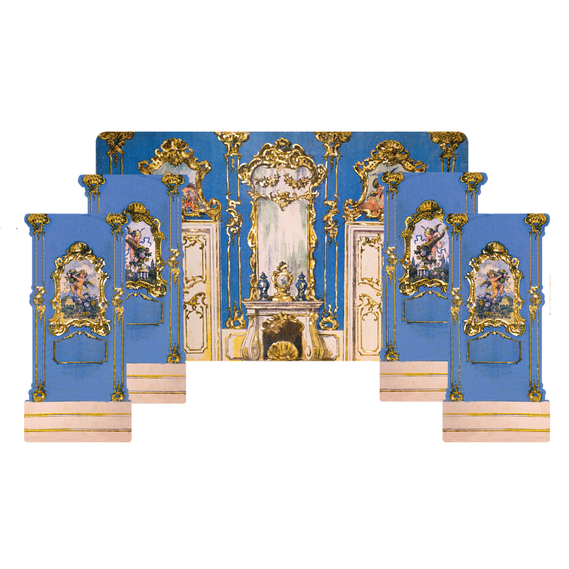 Schlosskammer - Hintergrund für klassisches Theater für 20cm Puppen