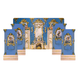 Schlosskammer - Hintergrund für klassisches Theater für 20cm Puppen