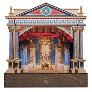 Klassisches Puppentheater für 20 cm Marionetten - ANTIK