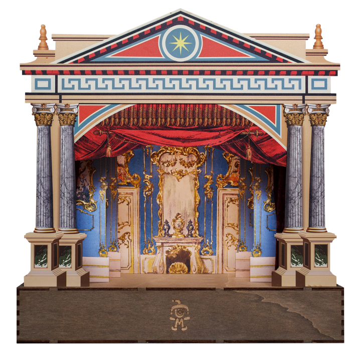 Klassisches Puppentheater für 20 cm Marionetten - ANTIK